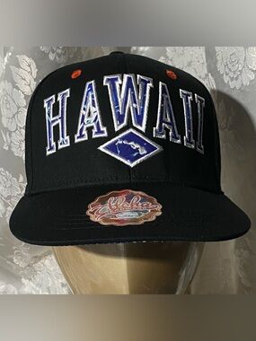 Aloha Headwear Hawaii Snapback Hat Black Tropical Logo Cap